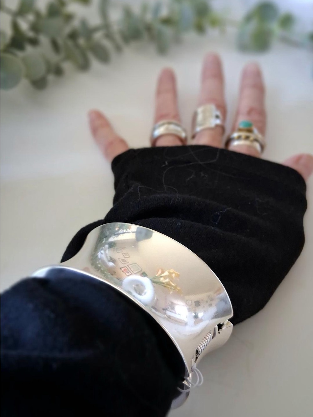 J.CREW SILVERTONE OVERSIZED HINGE CUFF BRACELET NWT